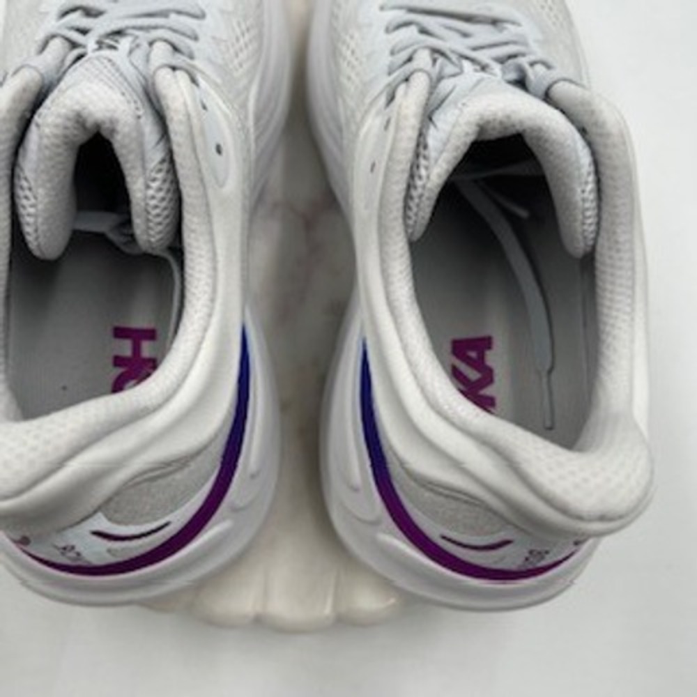 Hoka Bondi 8 Women 10B Cloud White Running Shoes 1162012-CYWH Sneaker - Picture 6 of 9